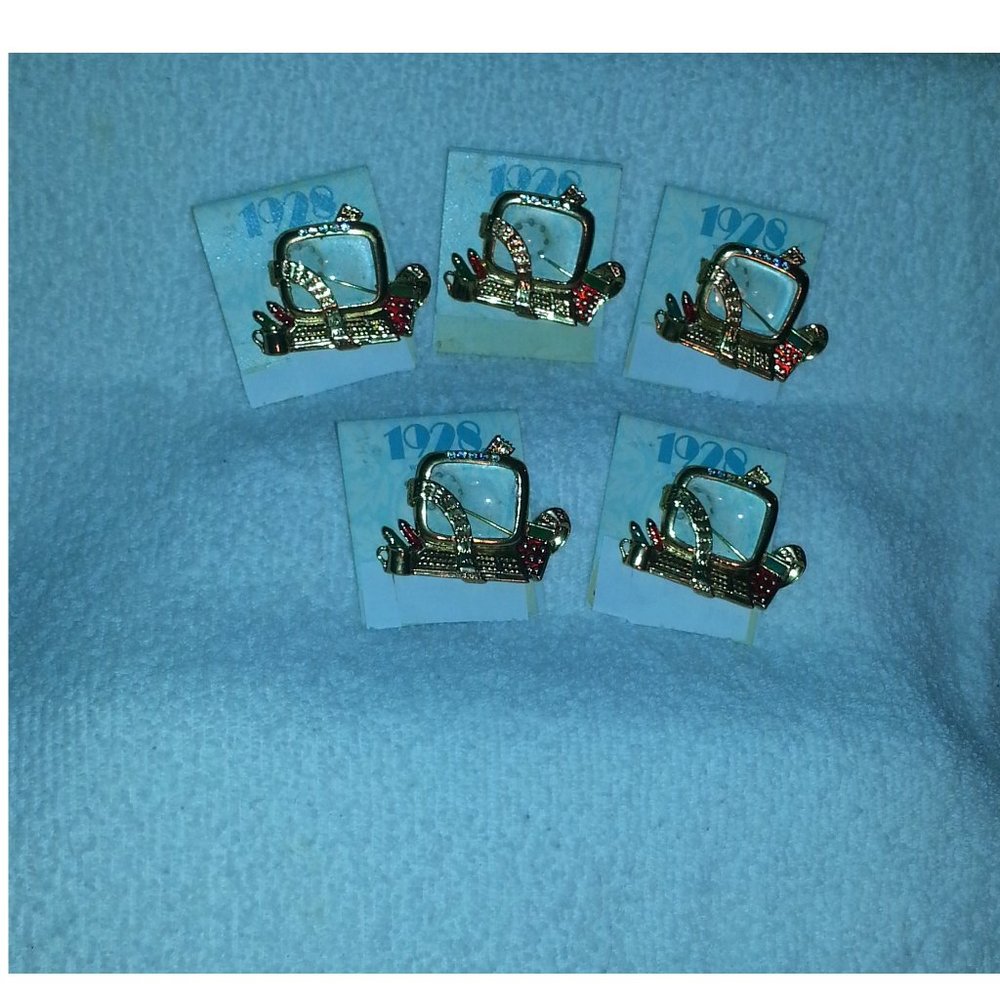 Vtg1928 BROOCH Computer Christmas glass screen - Picture 2 of 7